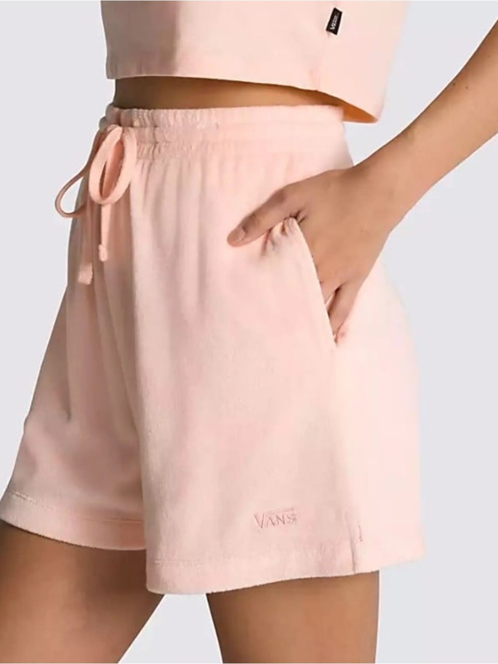 Vans Balmy French Terry Shorts Tropical Peach Logo Sweat Shorts XS S